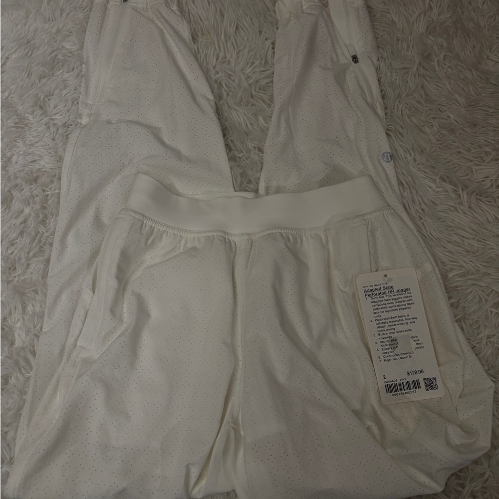 Lululemon Athletica White Perforated Joggers